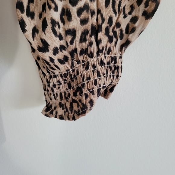 Sanctuary Leopard Animal-print Boho Retro‎ Wrap V neck Blouse Top S - Picture 8 of 9